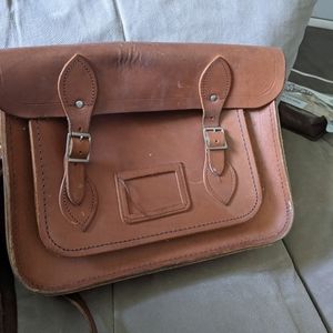 Vintage leather brown satchel